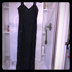 Black beaded formal dress